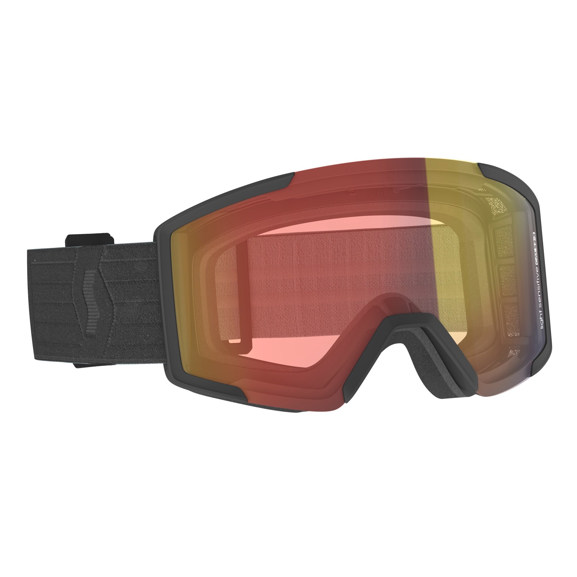 Ochelari ski Scott Shield LS, negru/lentila lg se rosu chrome
