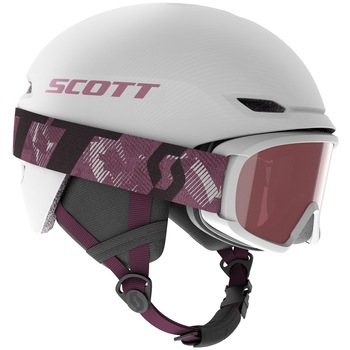 Set ski Scott casca Keeper 2 + ochelari Witty,Copii,Alb/Roz,M Set ski Scott casca Keeper 2 + ochelari Witty,Copii,Alb/Roz,M