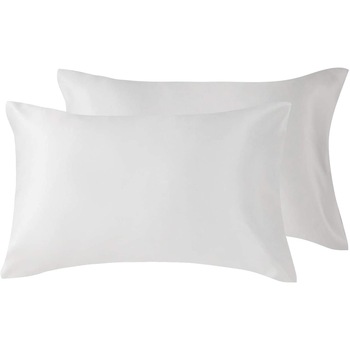 Fata de perna satin pentru ten si par, Casa de Bumbac , set 2 bucati, alb Fata de perna satin pentru ten si par, Casa de Bumbac , set 2 bucati, alb