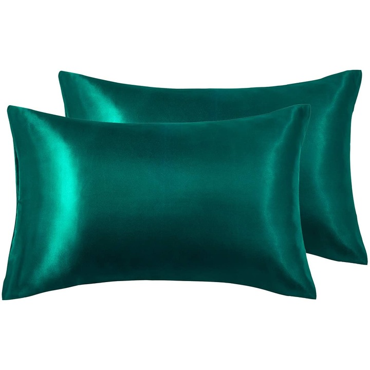 Fata de perna satin pentru ten si par, Casa de Bumbac , set 2 bucati, verde