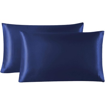 Fata de perna satin pentru ten si par, Casa de Bumbac , set 2 bucati, albastru Fata de perna satin pentru ten si par, Casa de Bumbac , set 2 bucati, albastru