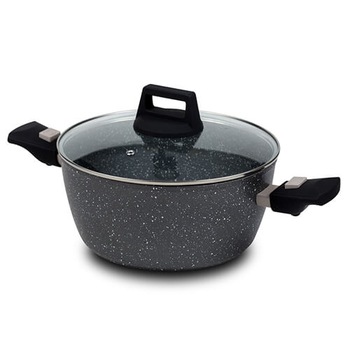 Oala cu capac 24 cm din aluminiu cu maner detasabil si invelis stone antiaderent Gaia NAVA NV 230 025 Oala cu capac 24 cm din aluminiu cu maner detasabil si invelis stone antiaderent Gaia NAVA NV 230 025