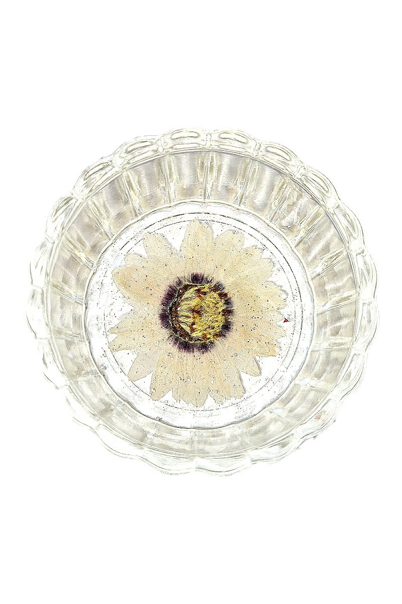 Tavita / suport bijuterii, Delirium, alb, sticla