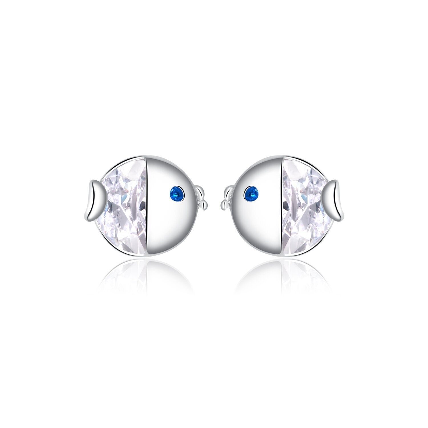 Cercei din argint Classic Clear Fish