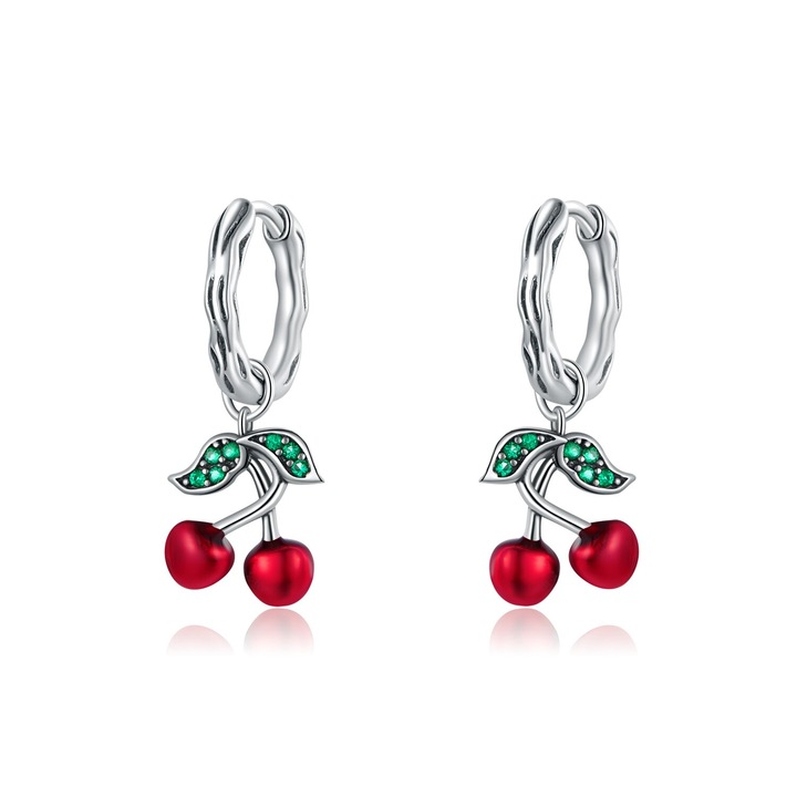 Cercei din argint Cherry Hoops