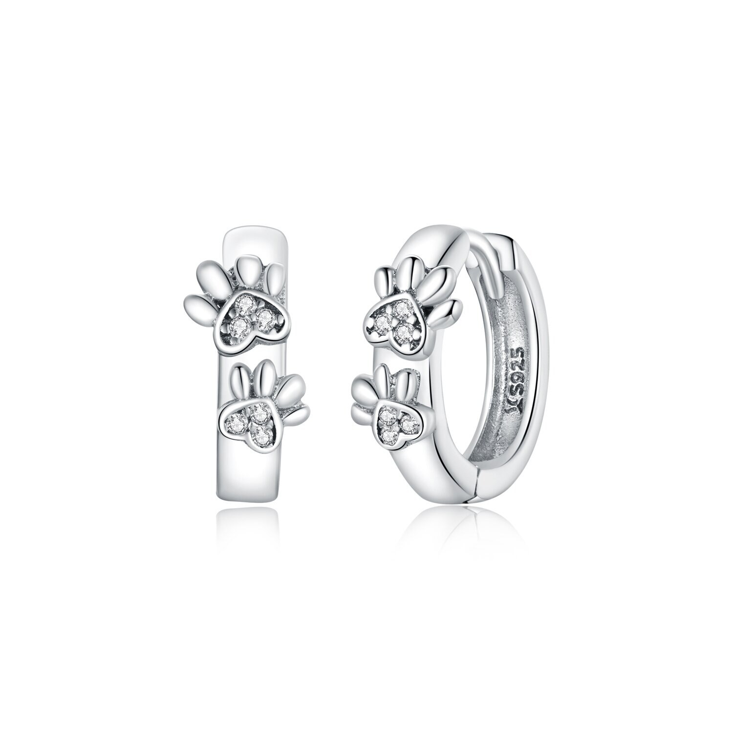 Cercei din argint Paws Hoops