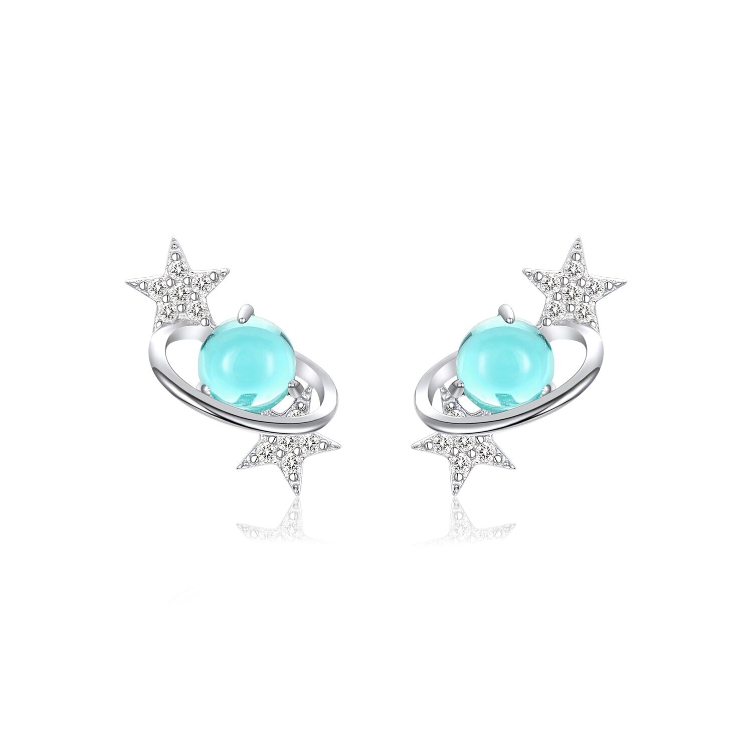 Cercei din argint Galaxy Stars