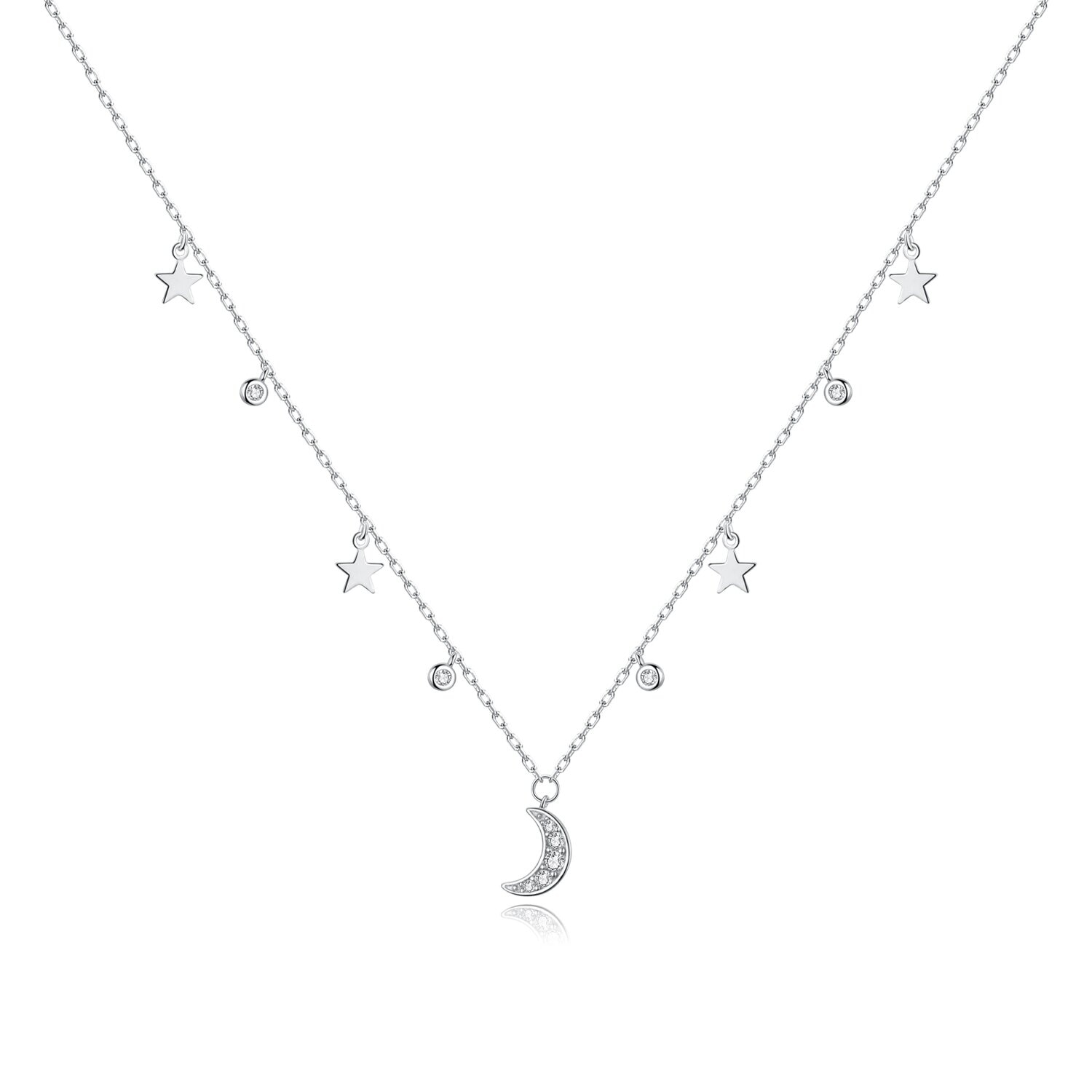 Colier din argint Central Shiny Moon