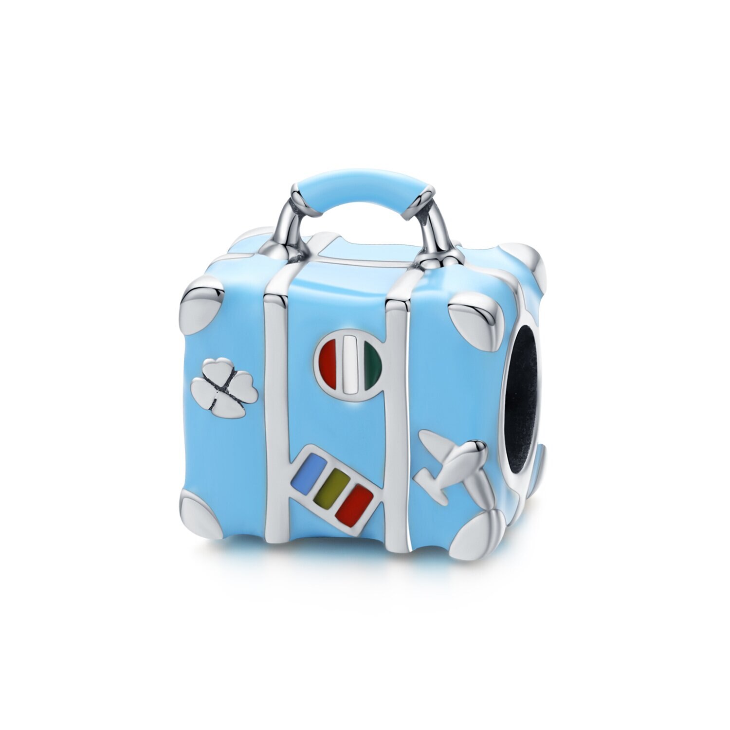 Talisman din argint Happy Blue Suitcase