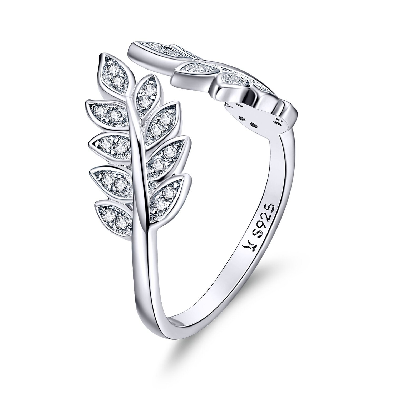 Inel reglabil din argint Precious Leafs