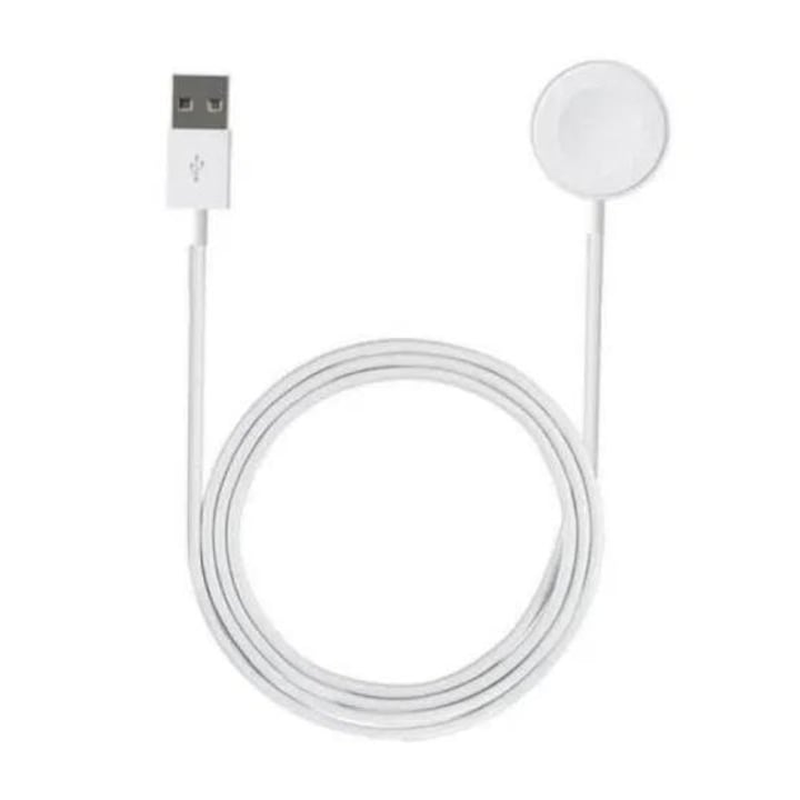 Магнитно безжично зарядно STELS за зареждане на смарт часовник, Watch, Magnetic, Charging, Cable, Бял