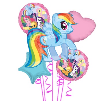Buchet 5 baloane folie Tematica My Little Pony, 2020218 Buchet 5 baloane folie Tematica My Little Pony, 2020218