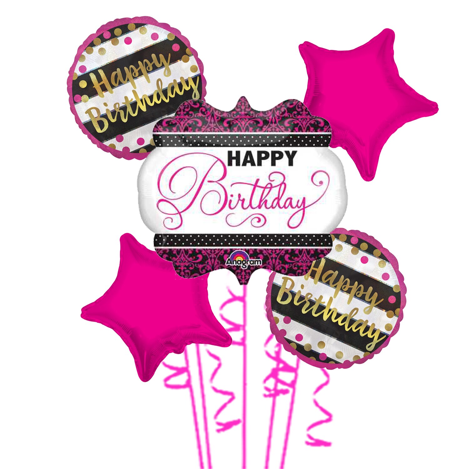 Buchet 5 baloane folie Aniversare, 2020207