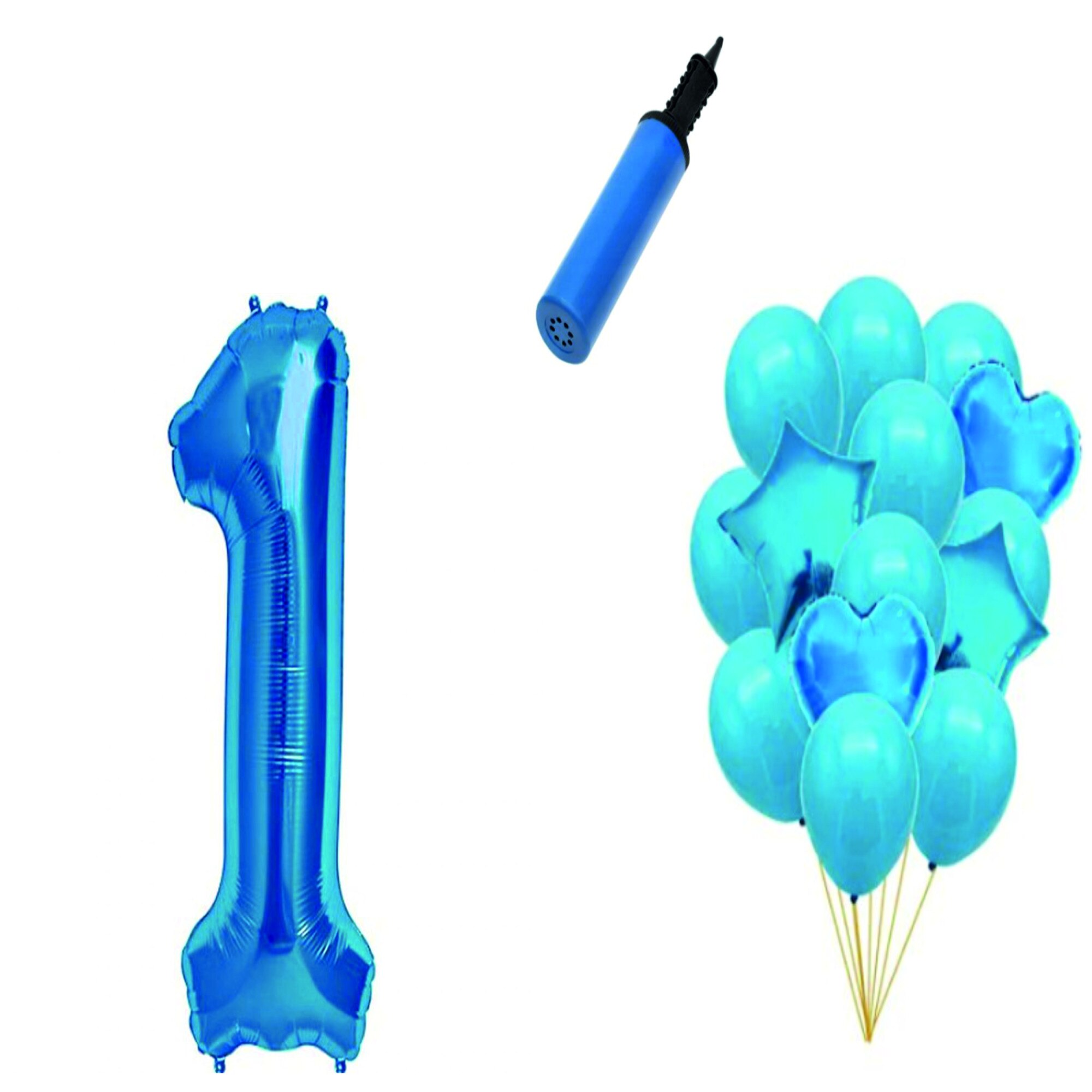 Set 15 baloane aniversare 1 an , Albastru