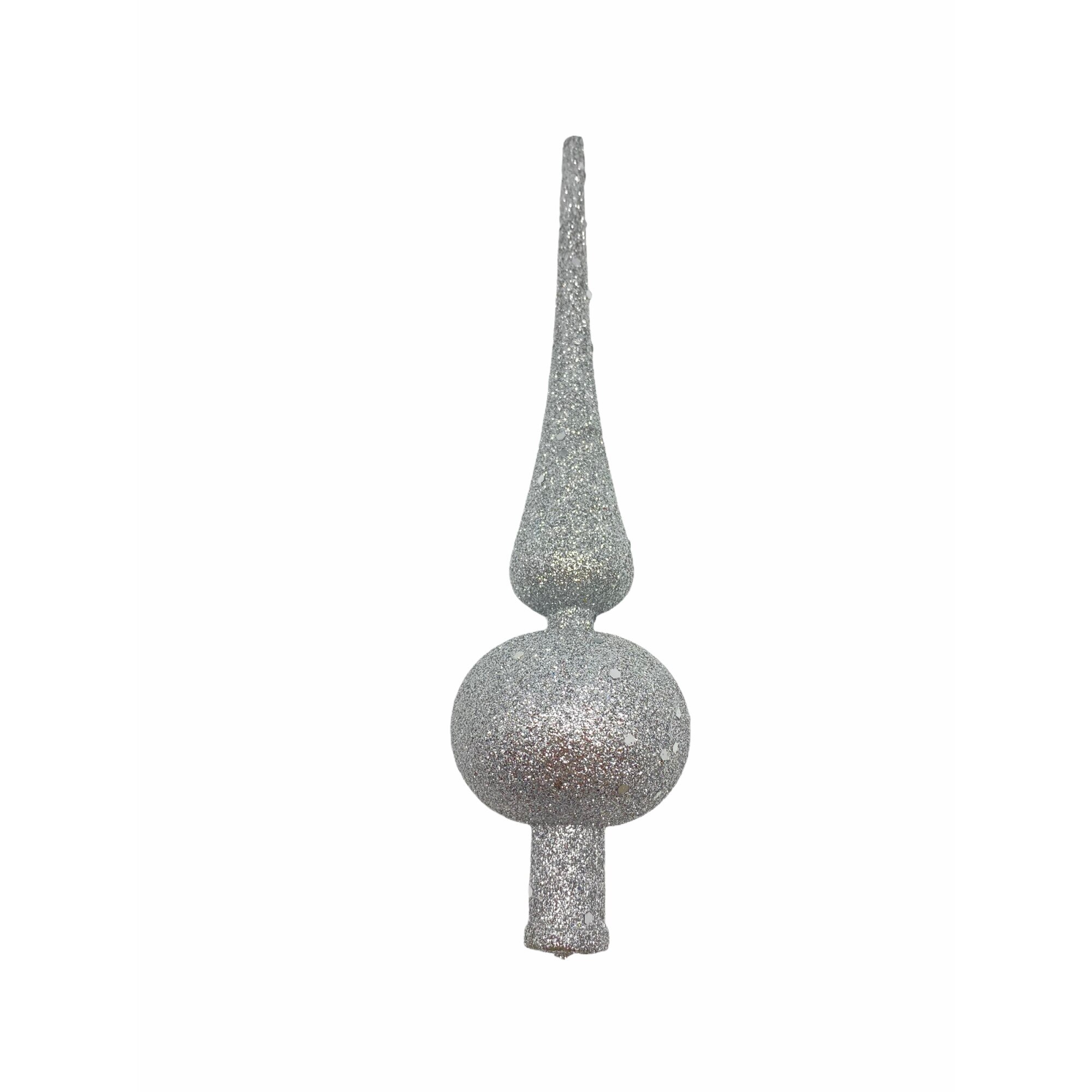 Varf decorativ Atelier pentru brad Craciun, Argintiu, 30cm