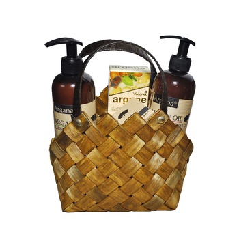 Set cadou poseta ratan ( Lotiune de corp cu ulei de argan, Argana 400 ml+ Gel de dus cu ulei de argan, Argana 400 ml+ Ulei argan pentru par/ piele Valona 140 ml+Sapun cu ulei de argan, Argana 40 gr) Set cadou poseta ratan ( Lotiune de corp cu ulei de argan, Argana 400 ml+ Gel de dus cu ulei de argan, Argana 400 ml+ Ulei argan pentru par/ piele Valona 140 ml+Sapun cu ulei de argan, Argana 40 gr)