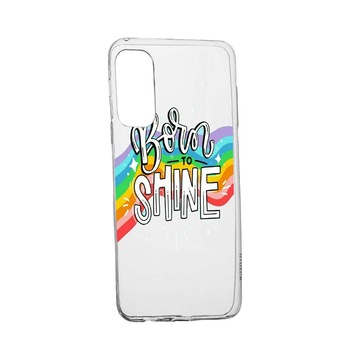 Husa cu mesaj Born To Shine, pentru Samsung Galaxy M51, rezistenta la uzura, anti-alunecare, din silicon Premium, 489 Husa cu mesaj Born To Shine, pentru Samsung Galaxy M51, rezistenta la uzura, anti-alunecare, din silicon Premium, 489