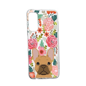 Husa Dog and Flowers, pentru LG K52, rezistenta la uzura, anti-alunecare, din silicon Premium, 637 Husa Dog and Flowers, pentru LG K52, rezistenta la uzura, anti-alunecare, din silicon Premium, 637
