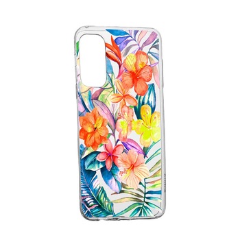 Husa Flori tropicale, pentru LG K52, rezistenta la uzura, anti-alunecare, din silicon Premium, 498 Husa Flori tropicale, pentru LG K52, rezistenta la uzura, anti-alunecare, din silicon Premium, 498