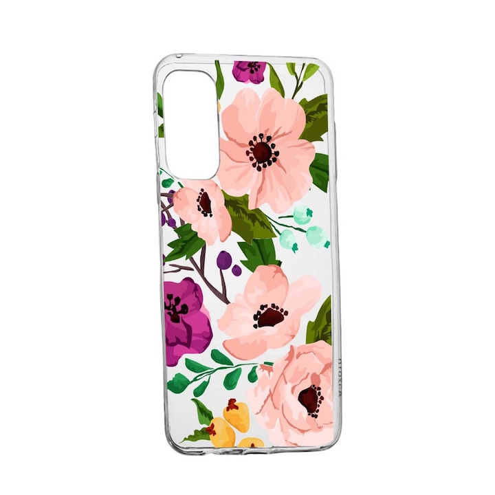 Силиконов калъф Flowers, съвместим с Vivo X60 Pro, устойчив на износване, противоплъзгащ се, 629