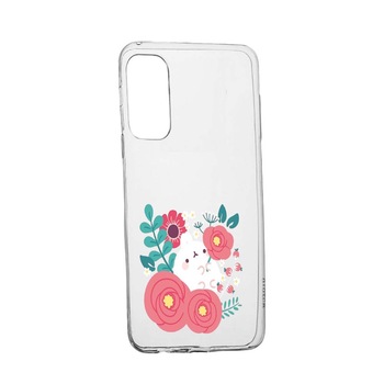Husa Silicon Rabbit in flowers, Compatibila Cu Samsung Galaxy A03s, rezistenta la uzura, anti-alunecare, 686 Husa Silicon Rabbit in flowers, Compatibila Cu Samsung Galaxy A03s, rezistenta la uzura, anti-alunecare, 686