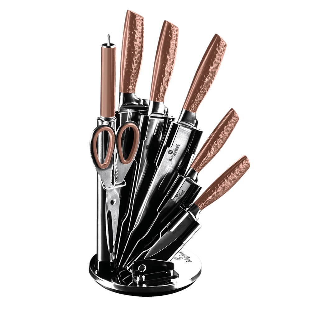 Set cutite otel inoxidabil (8 piese) Rose Gold Metallic Collection Berlinger Haus BH 2462