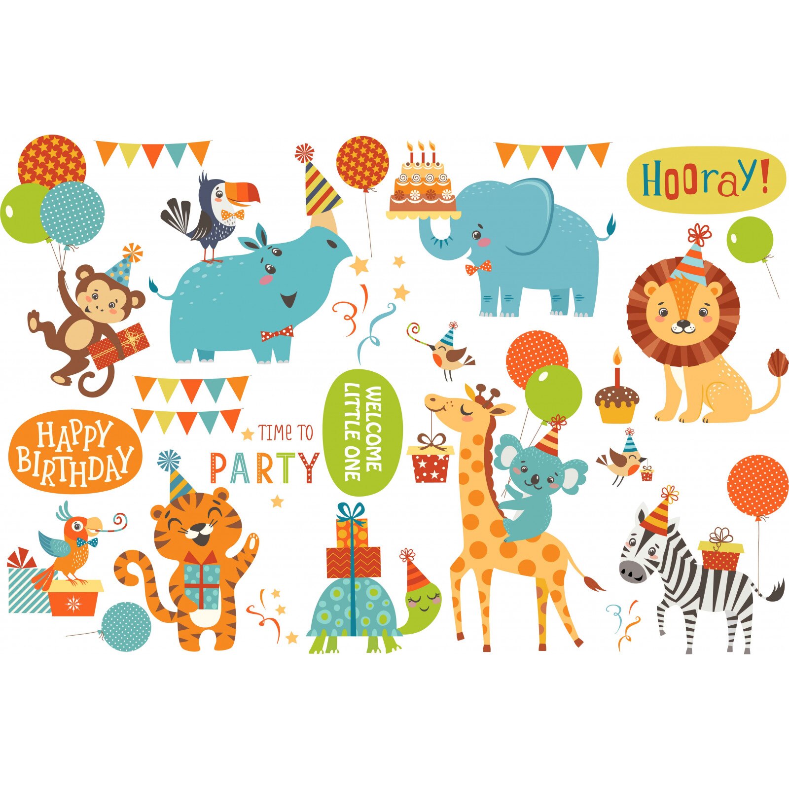 Sticker Animale la Petrecere - 60x90 cm