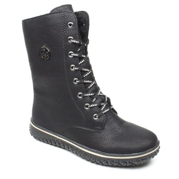 Cizme dama siret negru, Rieker, Negru Cizme dama siret negru, Rieker, Negru