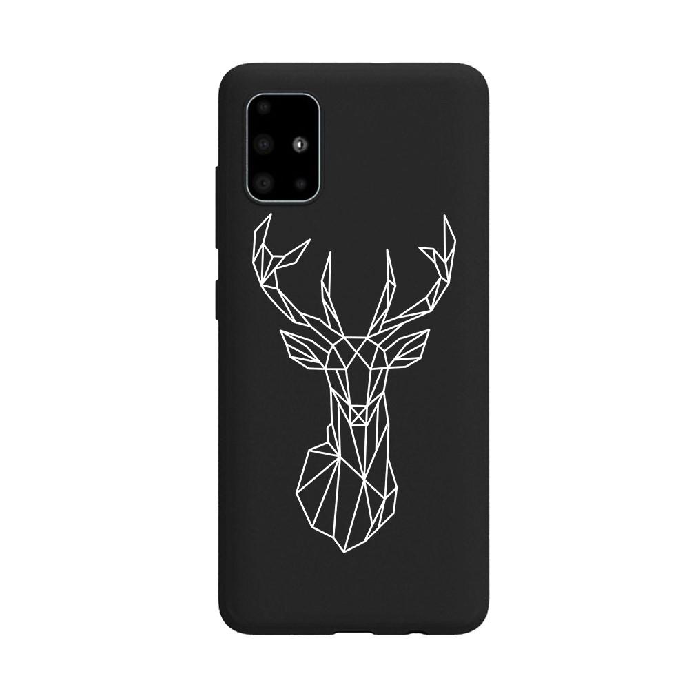 Husa Samsung Galaxy A51 model Elk, Silicon, Antisoc, Viceversa Negru/Alb