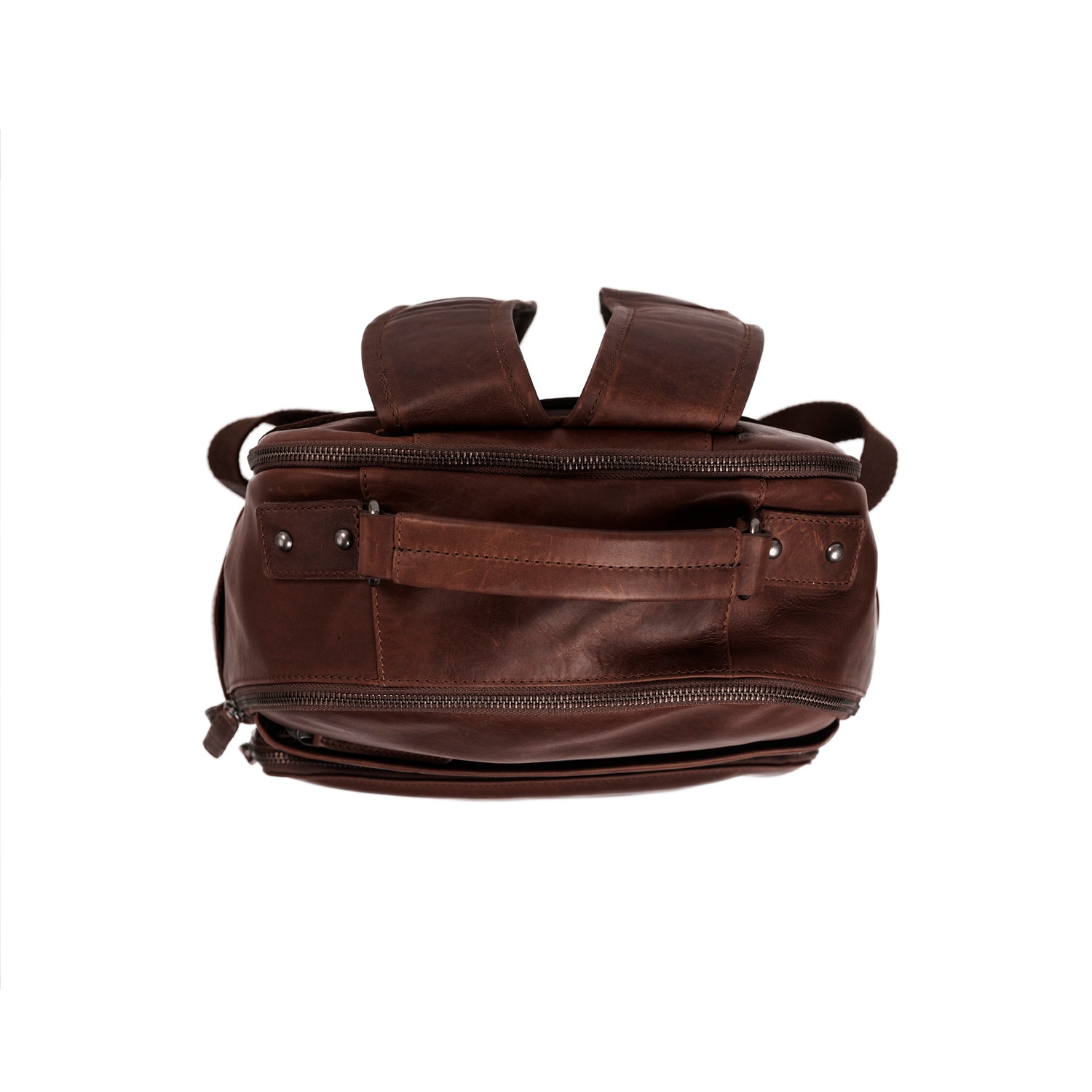 Rucsac pentru laptop de 14 inch si tableta, The Chesterfield Brand, din piele maro model Austin, MAGAZINULDEGENTI