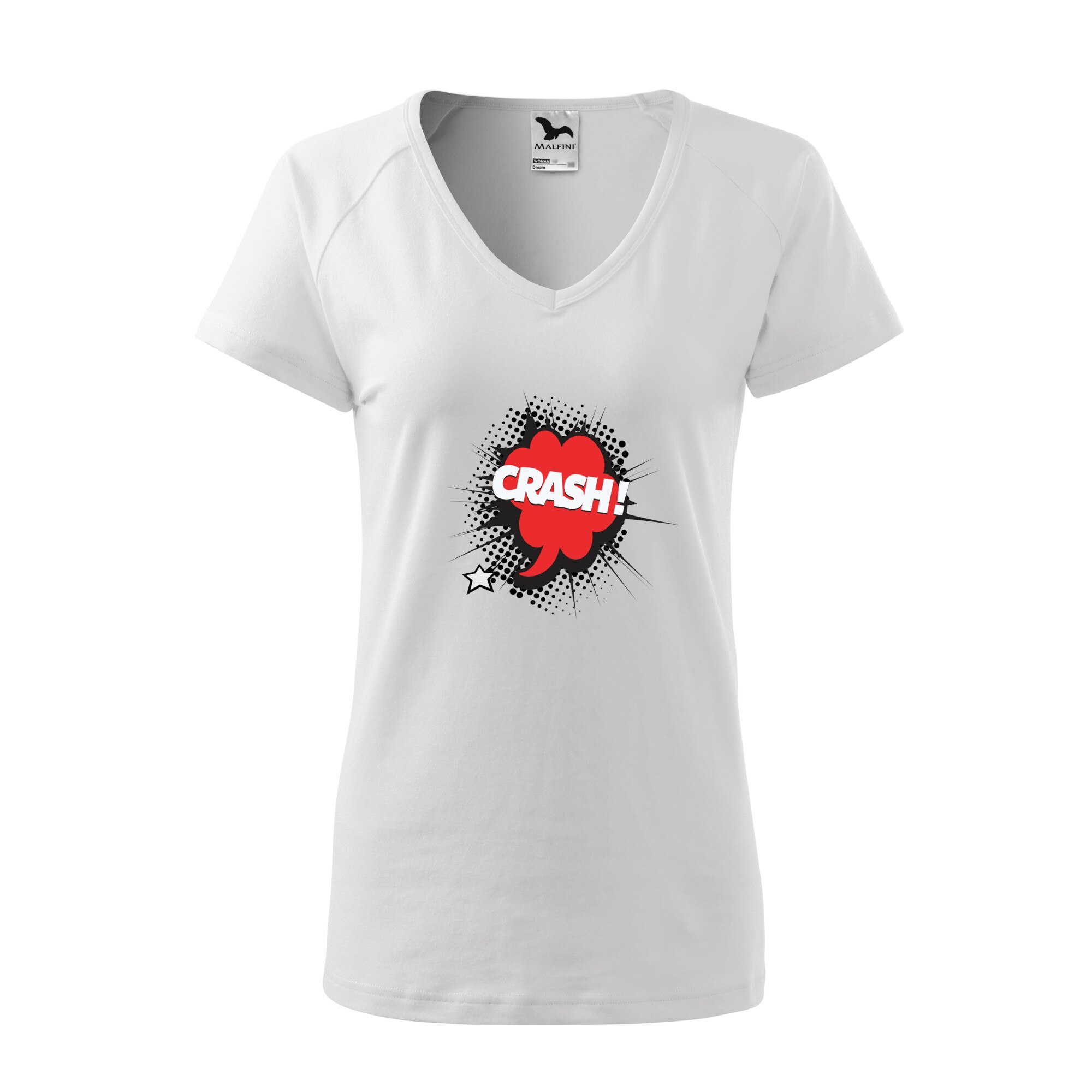 Tricou dama, Malfini, Comic Crash, Alb, S