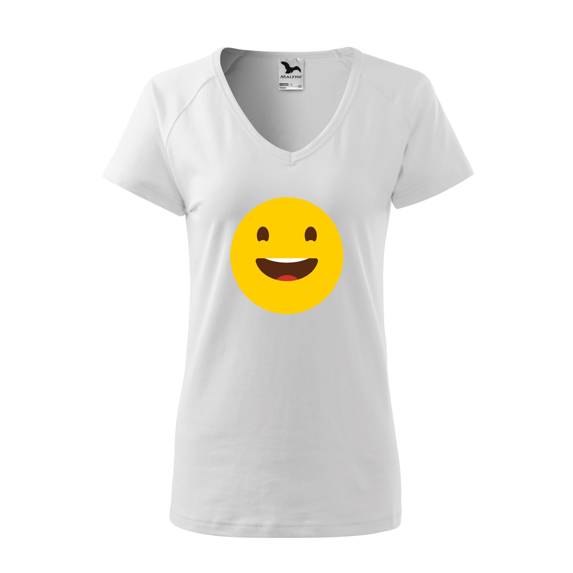 Tricou dama, Malfini, Emoji Smiley Face, Alb, L