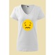 Tricou dama, Malfini, Emoji Not Feeling Good Face, Alb, L