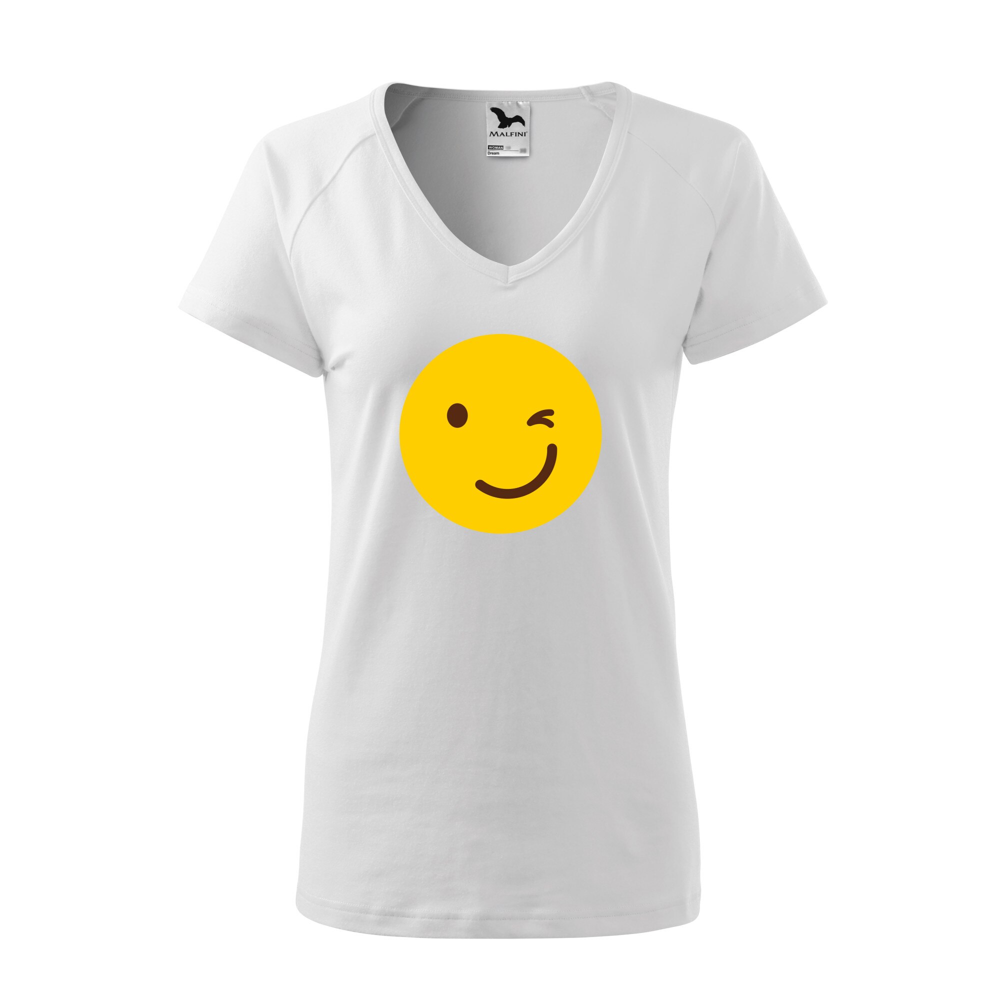 Tricou dama, Malfini, Emoji Ok Face, Alb, L