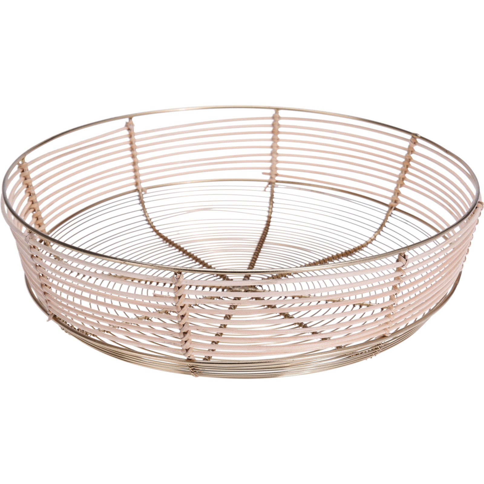 Bol pentru fructe, metal/bambus, 33 cm