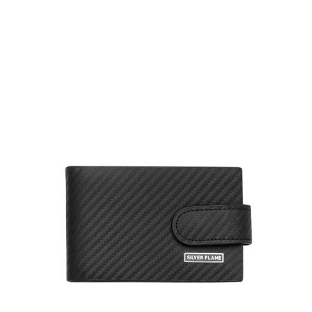 Portofel barbati Silver Flame, SFM0113, Negru, Piele naturala