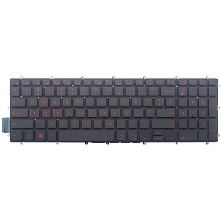 Клавиатура за лаптоп, Dell, Gaming G5 15 5587, 5590, светеща, червена, us