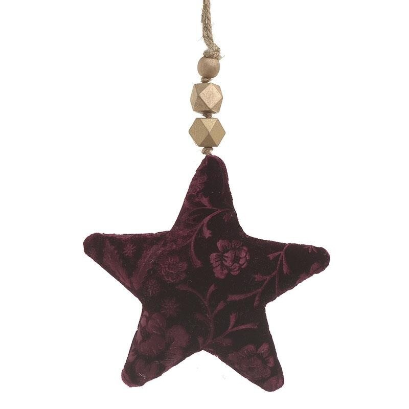 Ornament pom de Craciun Stea, Textil, 18x18