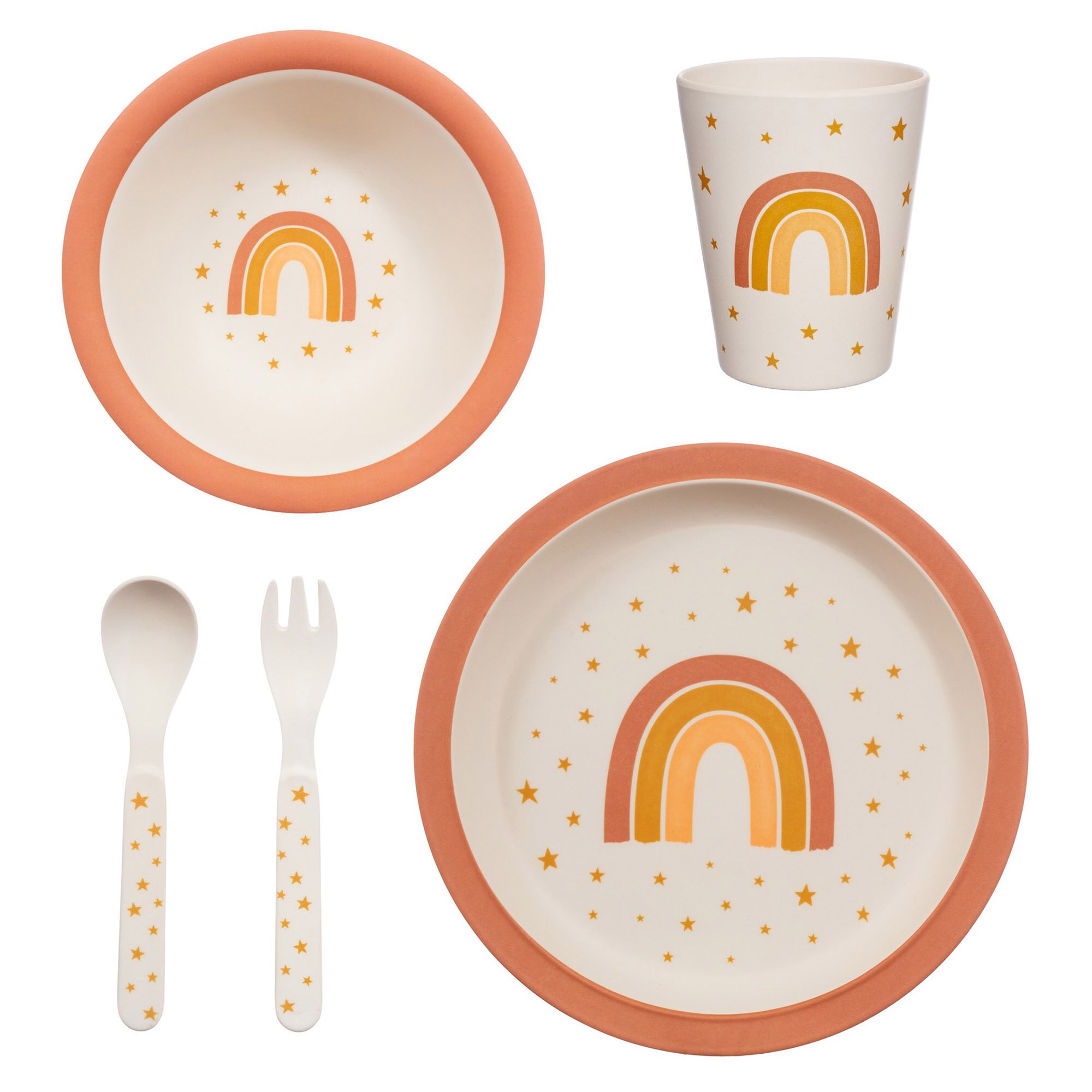 Set de masa din bambus Curcubeu