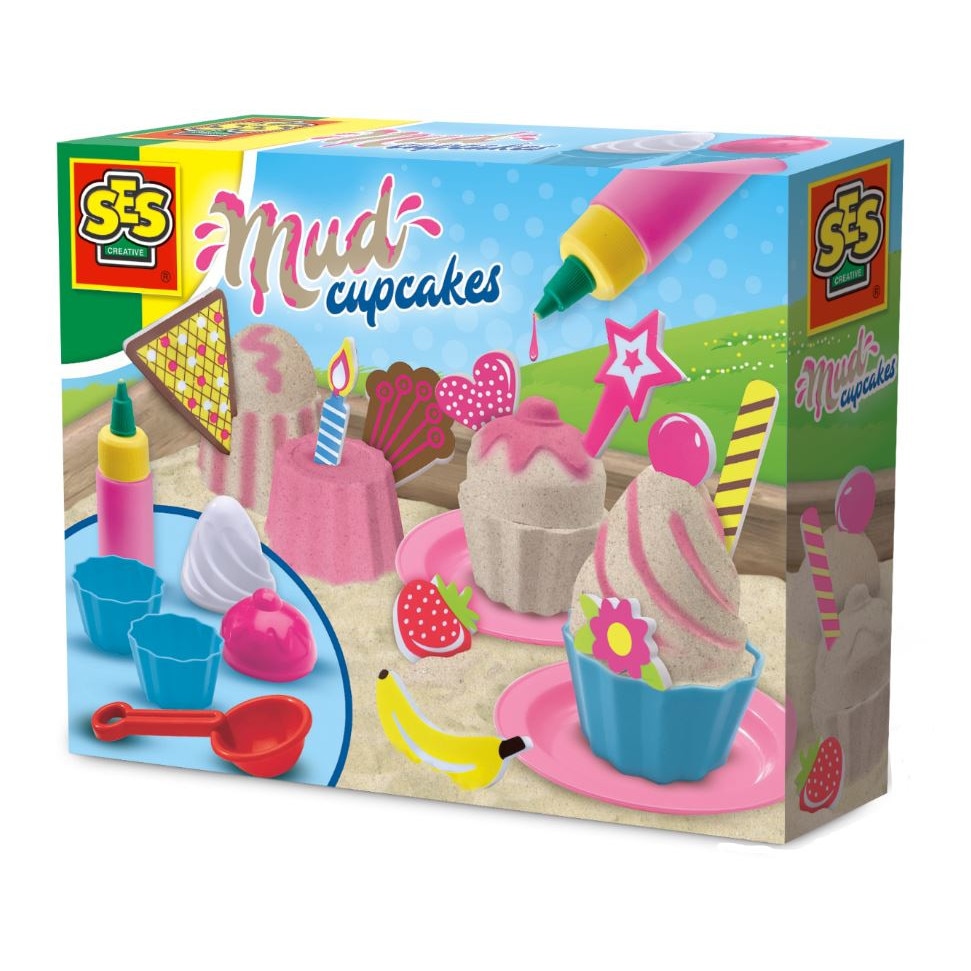 Set Ses Briose din nisip colorate cu 7 accesorii