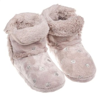 Papuci de casa imblaniti, model botosi, marime 36-40, culoarea roz cu argintiu Papuci de casa imblaniti, model botosi, marime 36-40, culoarea roz cu argintiu