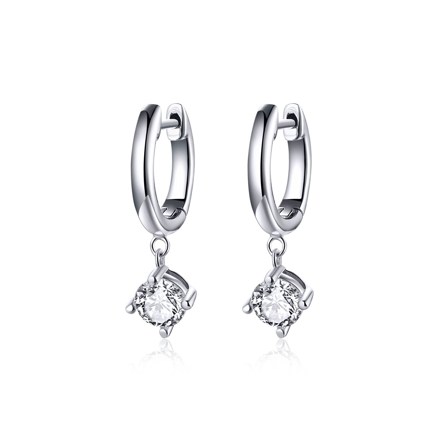 Cercei din argint Classic Round Drop Hoops