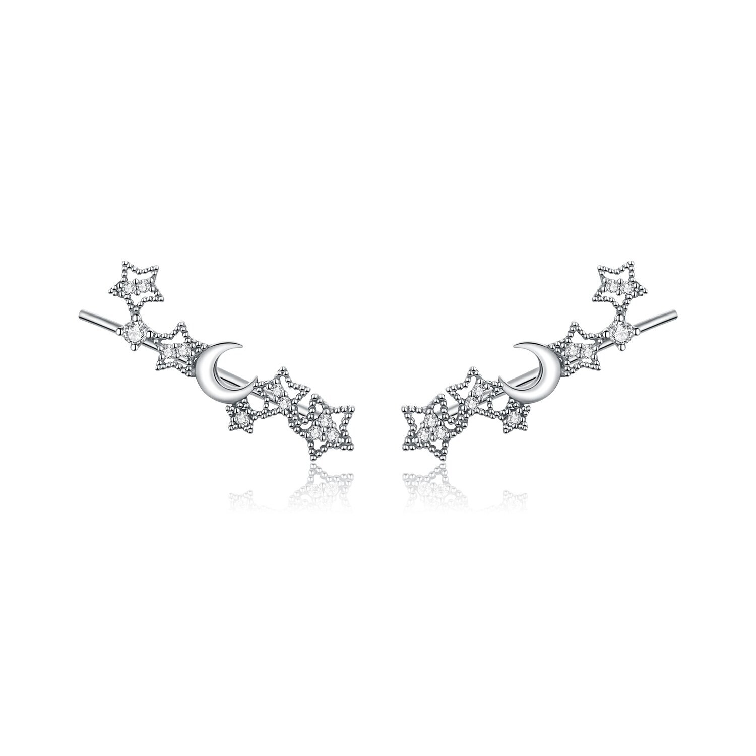 Cercei din argint Shining Stars & Moon