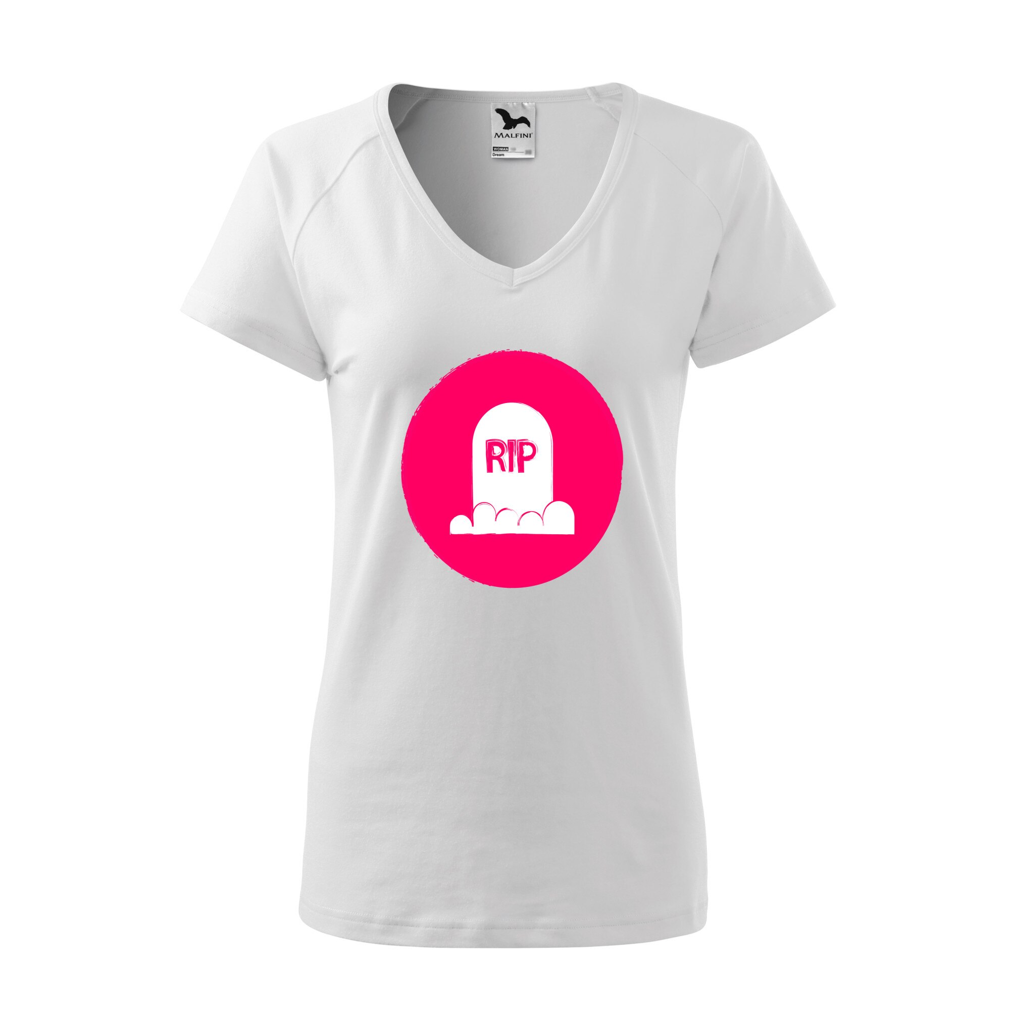 Tricou dama, Malfini, Rest in peace halloween, Alb, L