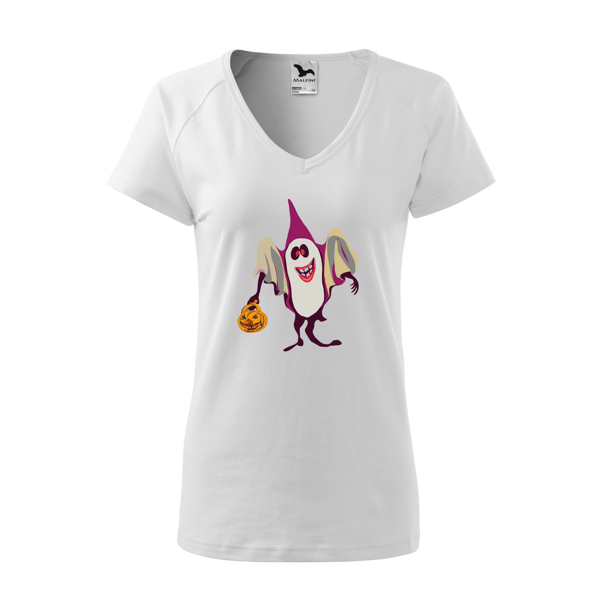 Tricou dama, Malfini, Ghost halloween, Alb, L