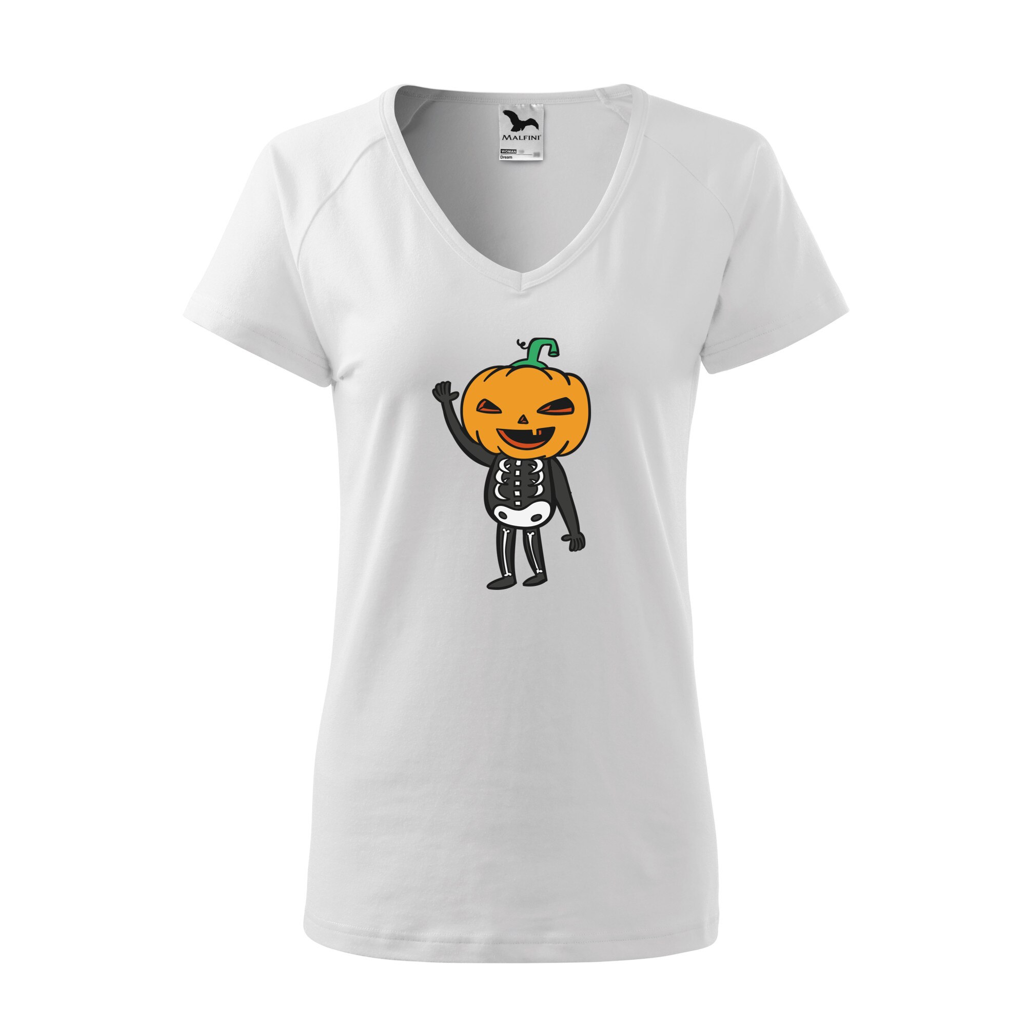 Tricou dama, Malfini, Skeleton halloween, Alb, L