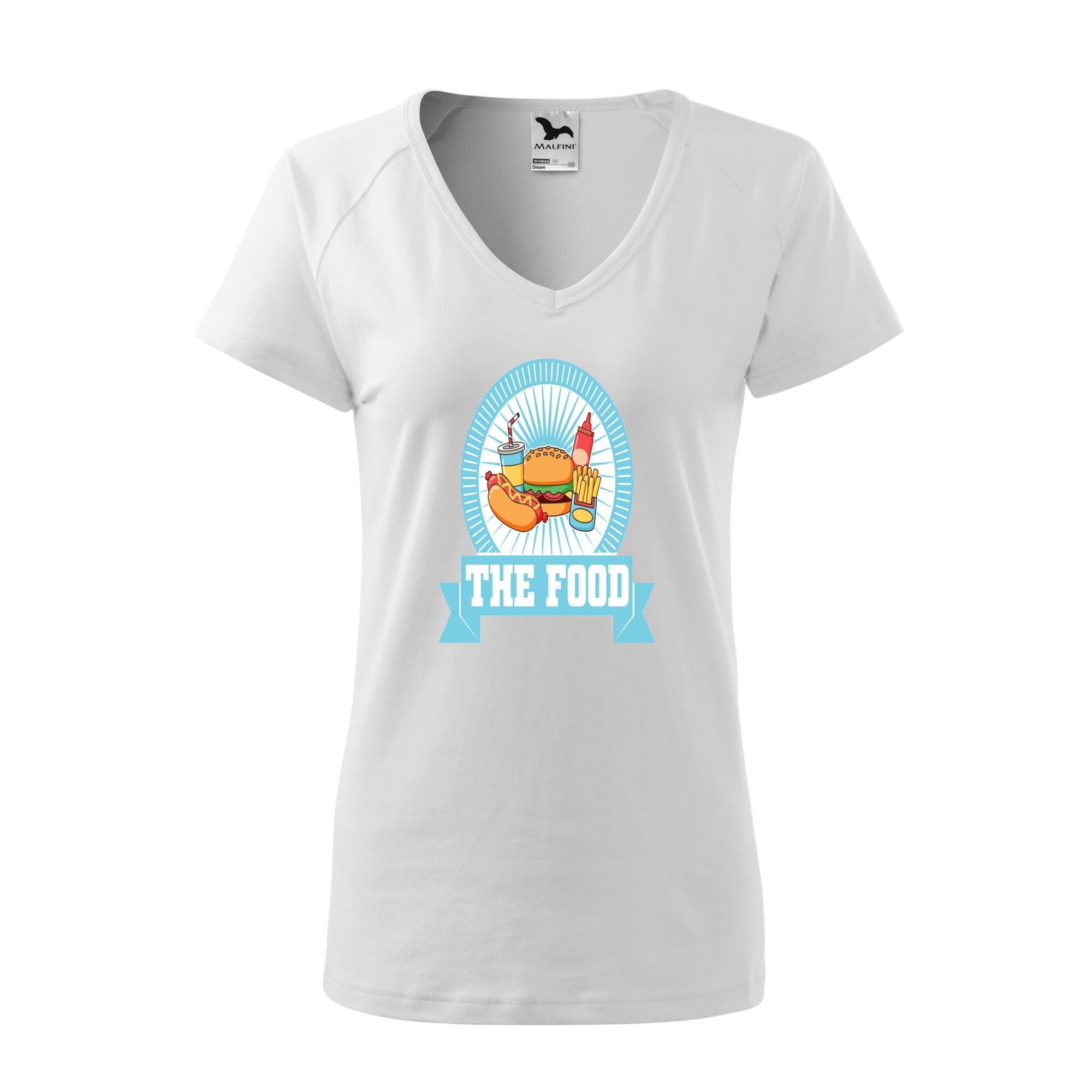 Tricou dama, Malfini, The Food, Alb, S