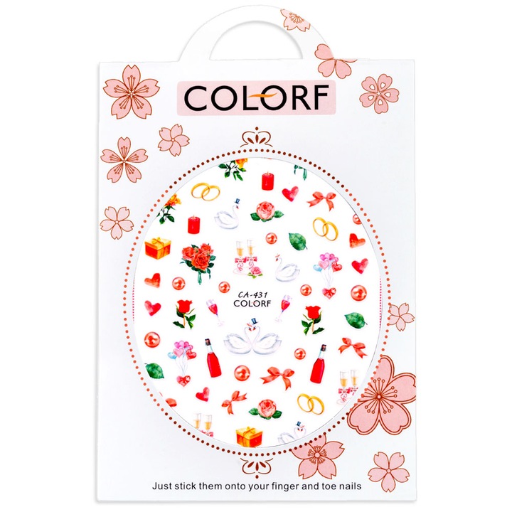 Tatuaj sticker 3D Lila Rossa, cu efect acrilic, pentru decor unghii, nail art CA-431