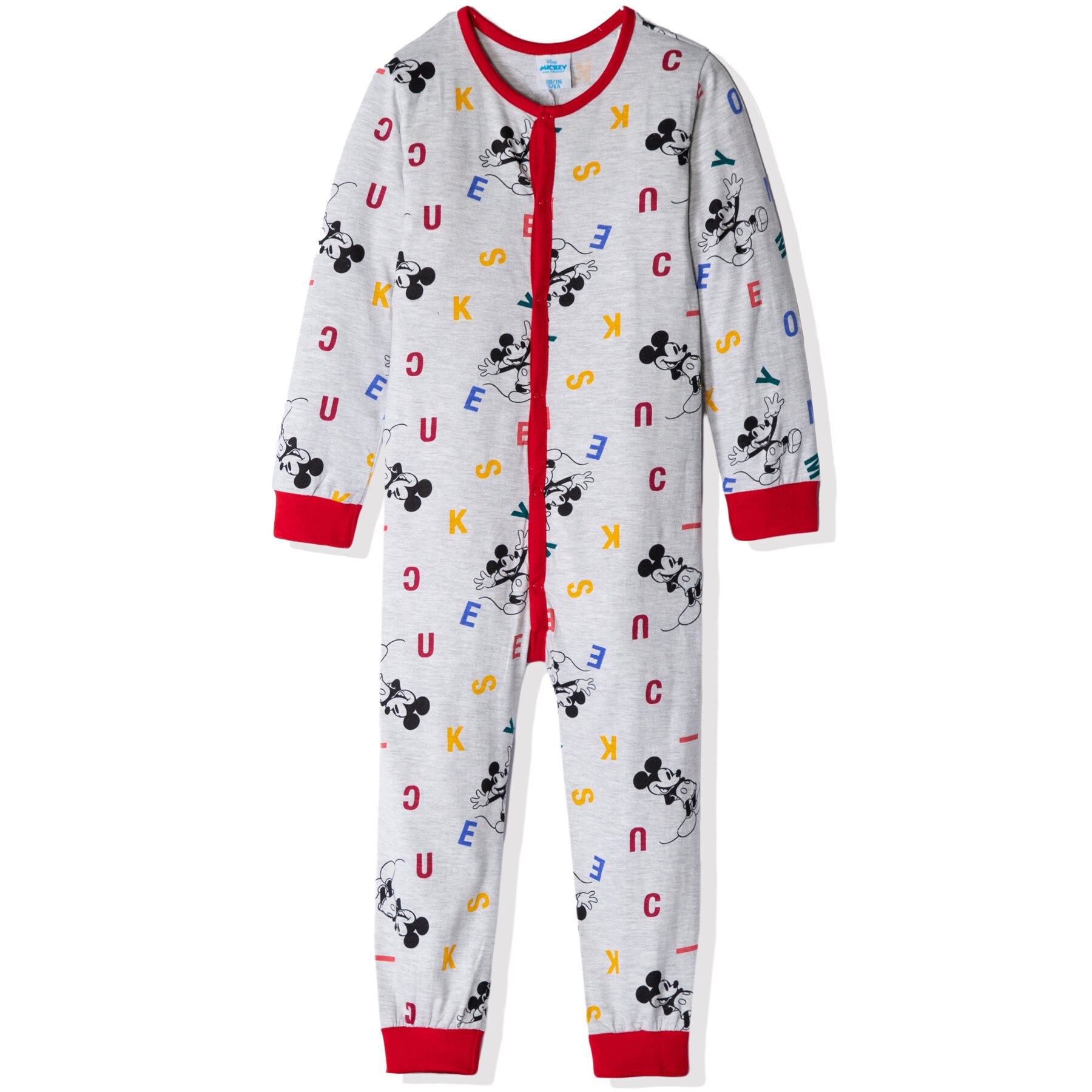 Salopeta Mickey Mouse, gri cu litere