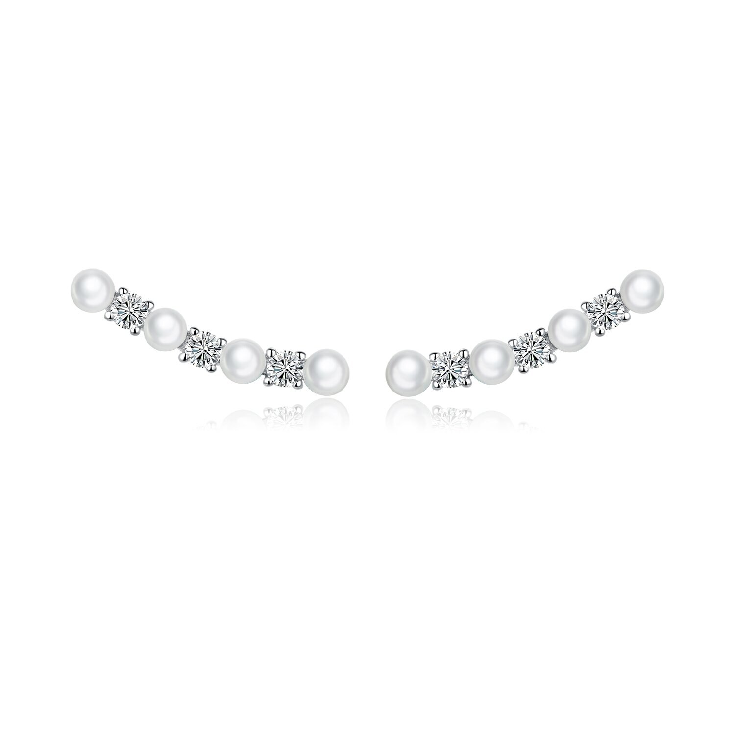 Cercei din argint Pearls & Crystals